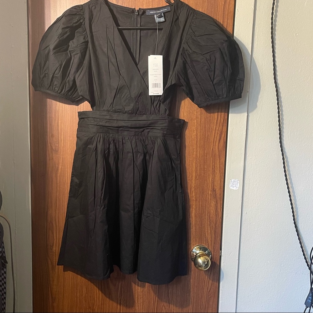 Rhodes Poplin Black Dress